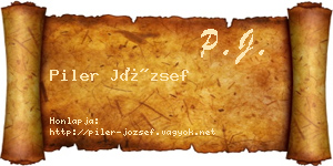 Piler József névjegykártya